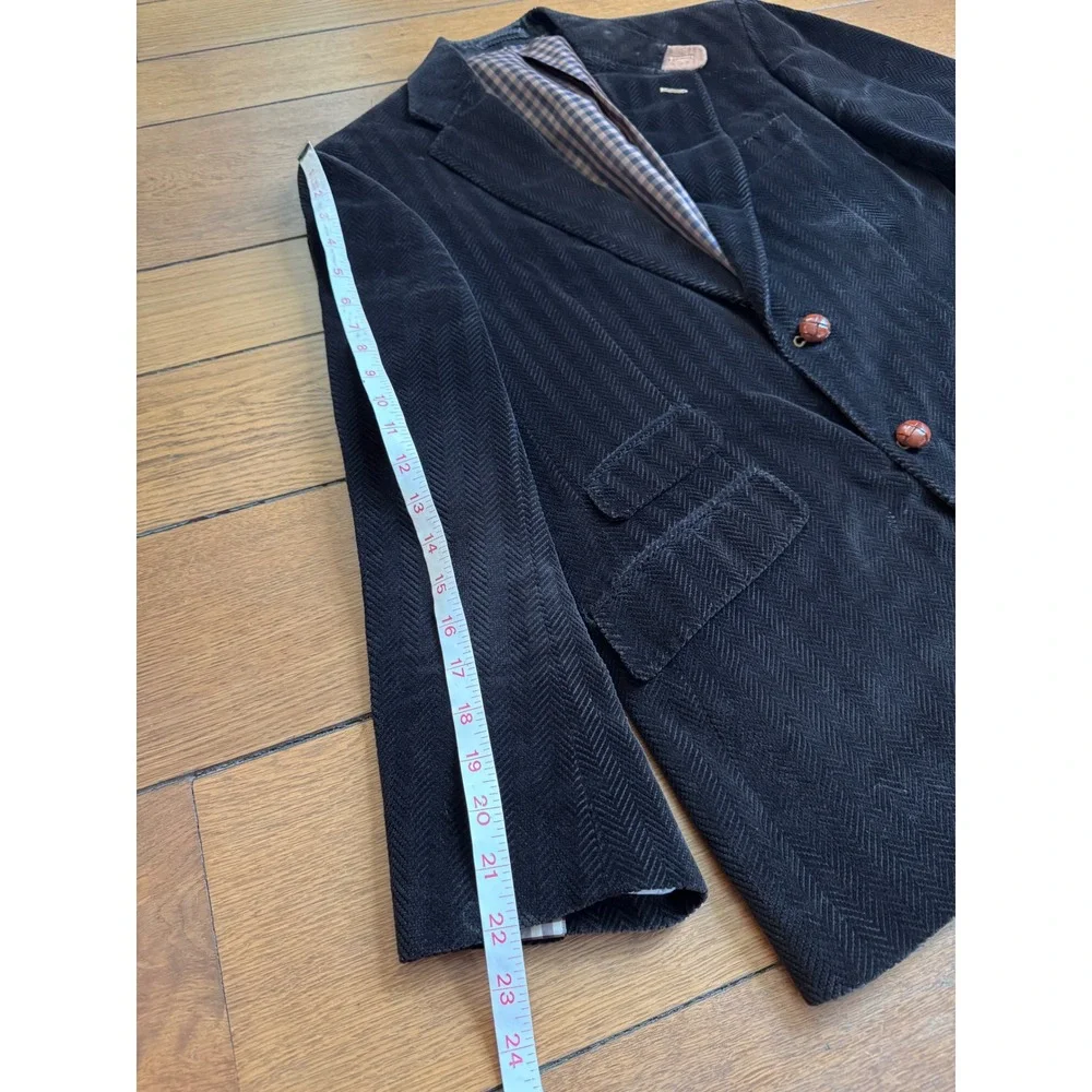 Custom Made Chocolate Brown Wool Sport Coat Suit Jacket Elbow Patches 42 Short